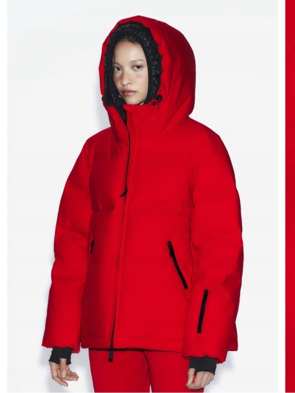 NWT. Zara Ski Collection Red Waterproof Down Jacket. Size Medium NWT